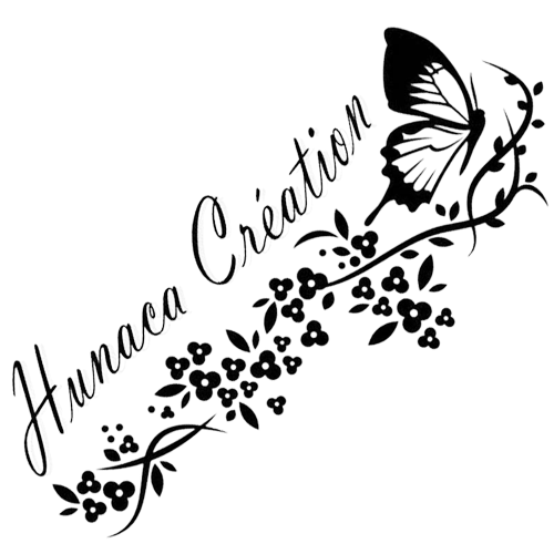 Logo hunaca création : papillon - fleurs
